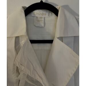 Escada White Cotton Blouse Shirt